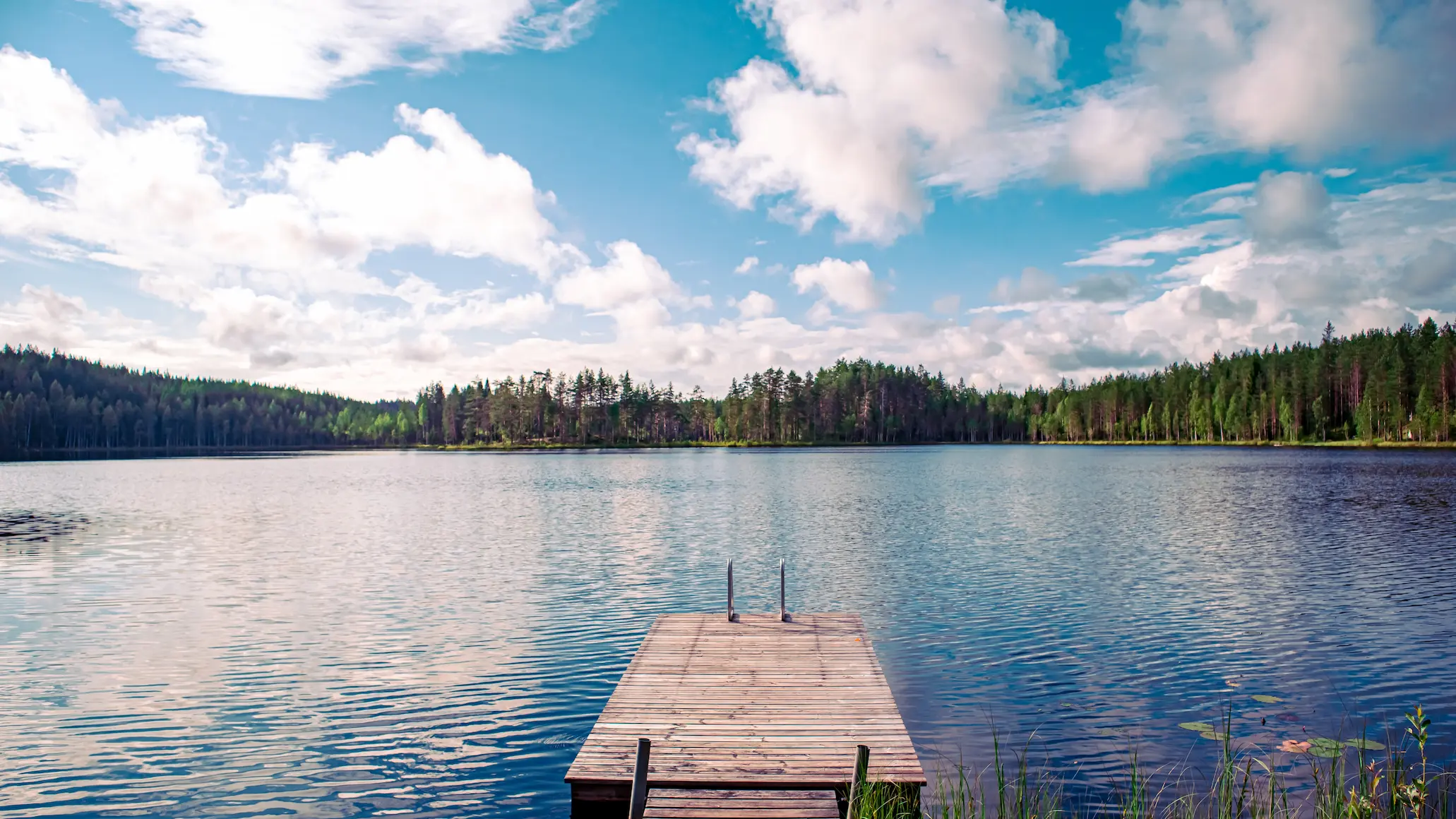 Wooden dock on a lake